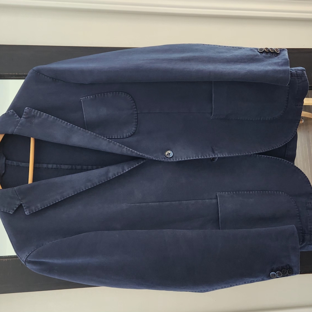 Luigi Bianchi Mantova  Blazer Blue Lightweight Jacket, Size 38 Us